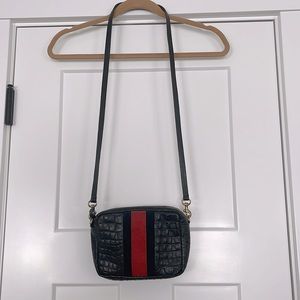 Clare V Croc Striped Bag